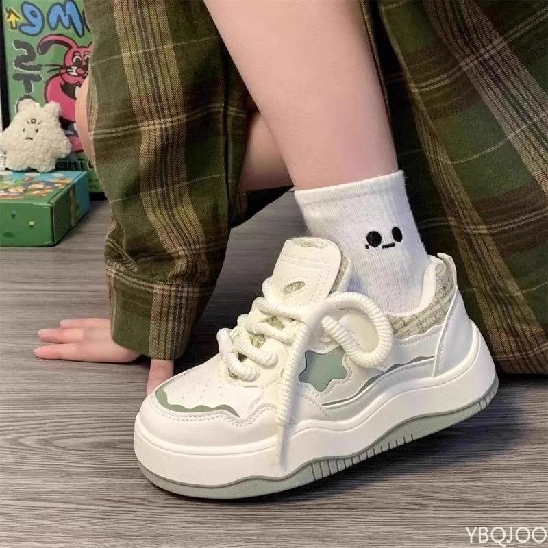 Fashion New Thick Soled Women's Shoes Spring Versatile White Footwear Casual Comfortable Board Shoes Fashion Outdoor Sneakers Zapatos