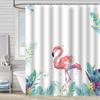 Bathroom Waterproof Curtain Digital Printing Tree Branches Bird Shower Curtain Free Punching Toilet Partition Curtain Shower Cloth