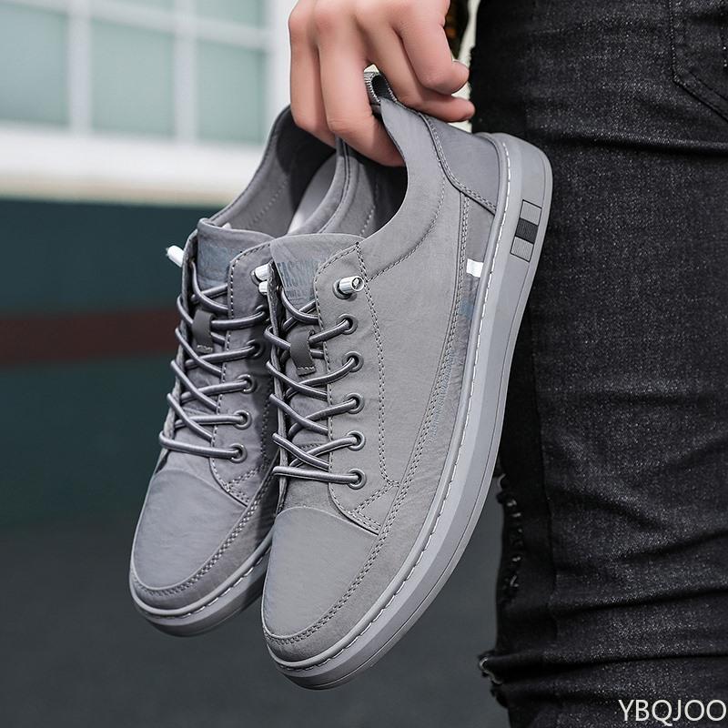 New Breathable Men Shoes Casual solid color lace up shoes Low cut comfortable Sneakers Trendy Male versatile flats Zapatos Homme