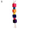 Pet Bird Parrot Wood Blocks Cotton Rope Cage Hanging Standing Play Chew Toy