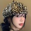 Cloud Octagonal Cap Y2K Painter Hat Cool Leopard Print Beret  Spicy Girls
