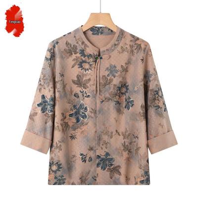 Women's Floral Seven-Sleeve Summer Blouse