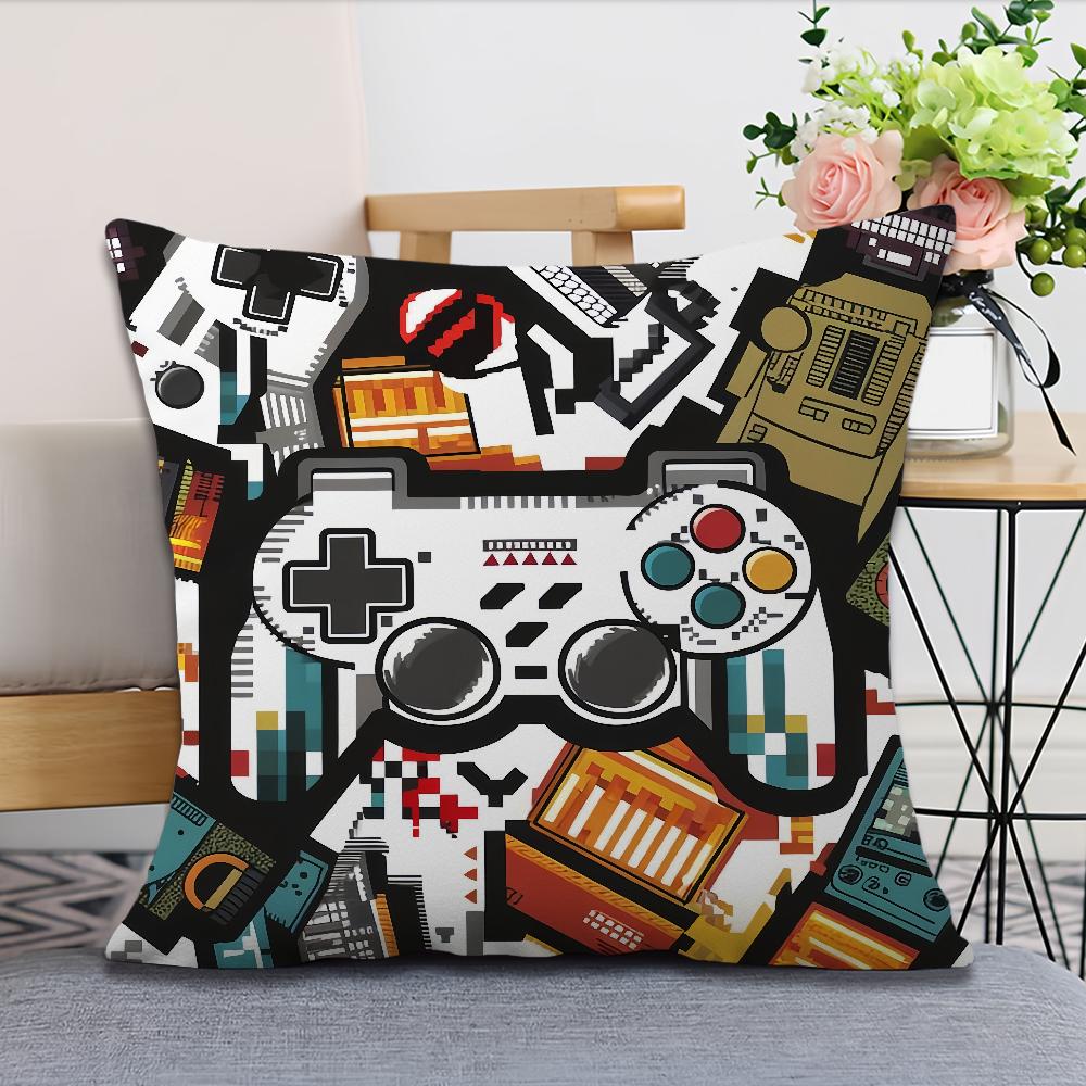 Style Soft Comfortable Anime Gamer Pillow Case for Sofa Living Room Game Home Office Fan Decor Design Square Protective Covers