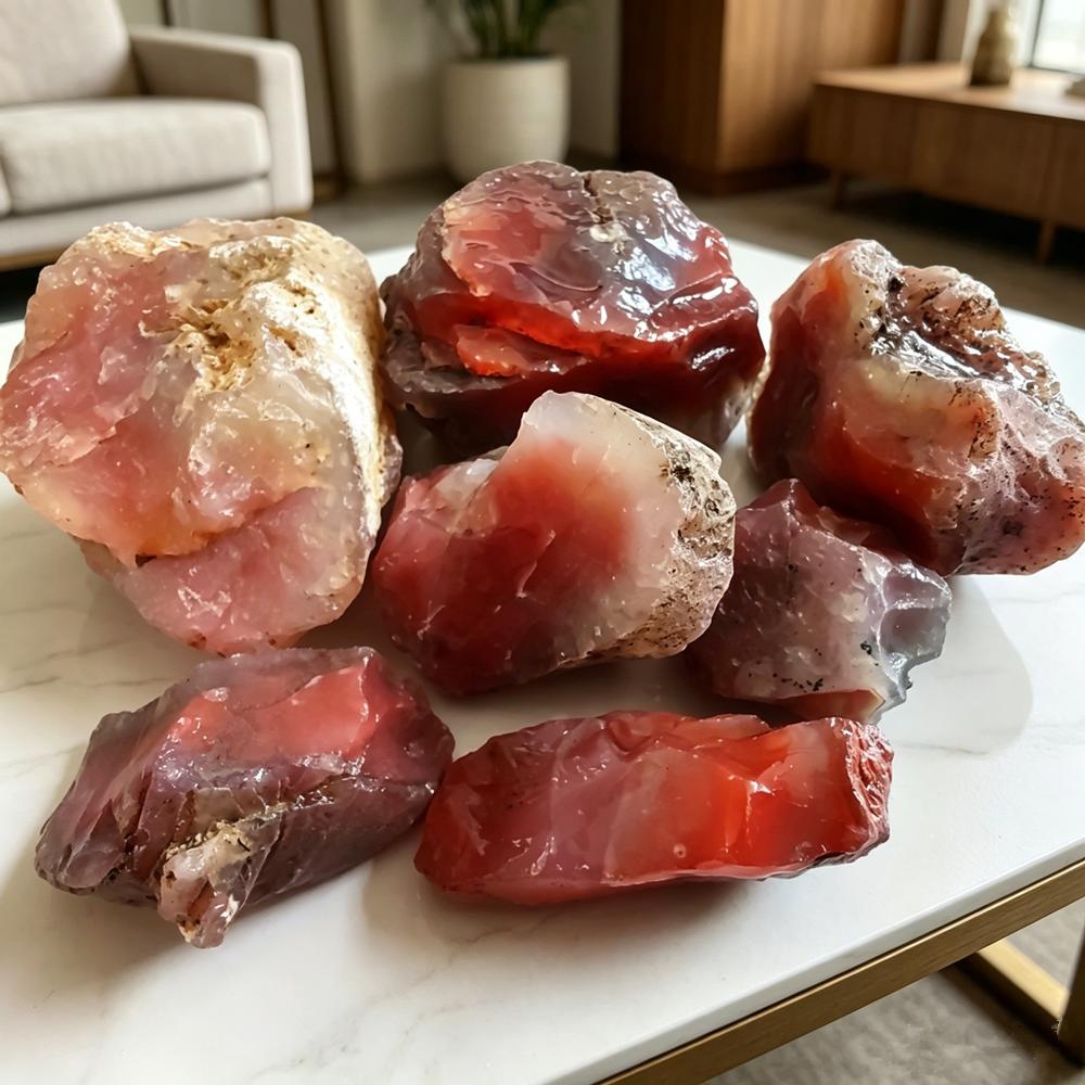 Natural Red Agate Stone for Jewelry Making Healing Crystal Reiki Stone Home Decoration Meditation Stone Gemstone Specimen Collection Stone Gift