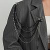 Alloy Tassel Chain Brooch Water Droplet Fringe Bead Fixed Ornament Clothing Tie Pin  Women Girls