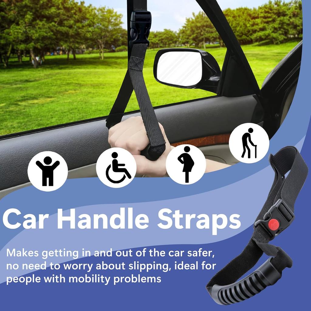 2 PCS Car Adjustable Grab Handles, Car Handle Assist, Safety Handle Portable Vehicle Support Grab Bar For Trucks, SUVs, Jeeps, Vans, Cars And ATVs