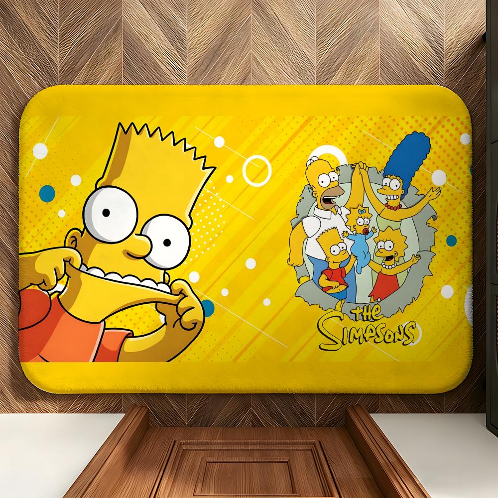 Cartoon T-The S-Simpsons Floor Mat Soft Flannel Floor Mat  Suitable for Entryways, Living Rooms, Bedrooms, and Bathrooms
