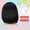 Woven Wigs Elegant Short Bob with Bangs for Women Rose Net Cap