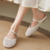 Summer new hollow breathable flat bottom soft bottom slippers women's outer wear bag head half slippers