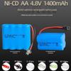 4.8V 1400mAh NiCd AA Battery Pack - Rechargeable 5-Ct for Remote Control Toys (Up To 300 Cycles)