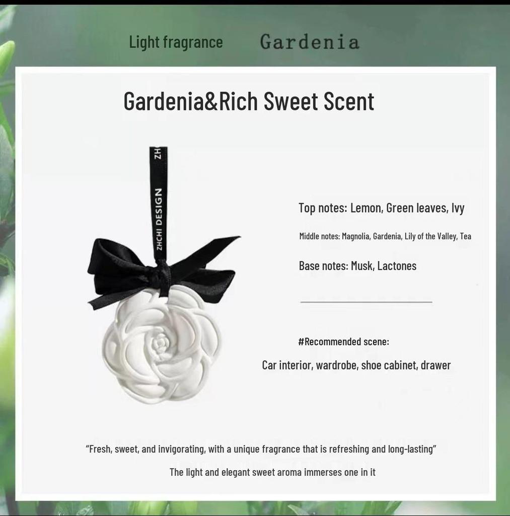 Camellia Gypsum Aroma Diffuser: Hanging Ornament for Wardrobe & Car Fragrance