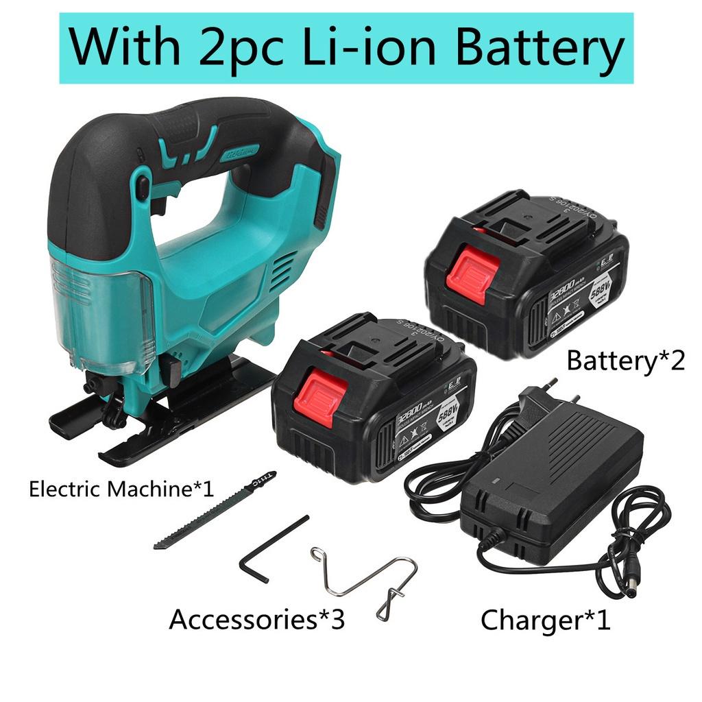 120mm 588V 3500RPM Cordless Jigsaw Electric Jig Saw Portable Multi-Function Woodworking Tool for Battery