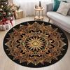 Covor rotund colorat 3D Mandala Mister Chakra, imprimeu, pentru meditație și yoga, antiderapant, lavabil la mașină, pentru dormitor și living