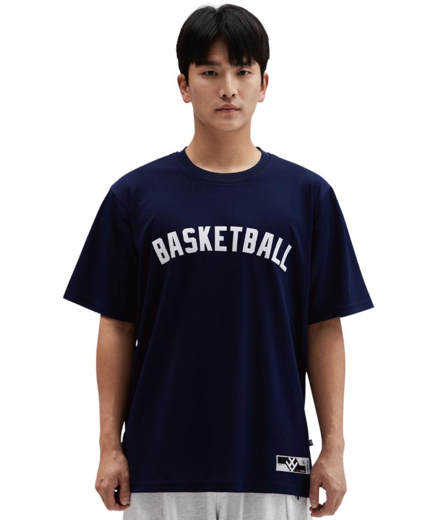 BUZZERBEATER Basketball Logo T-Shirt Navy