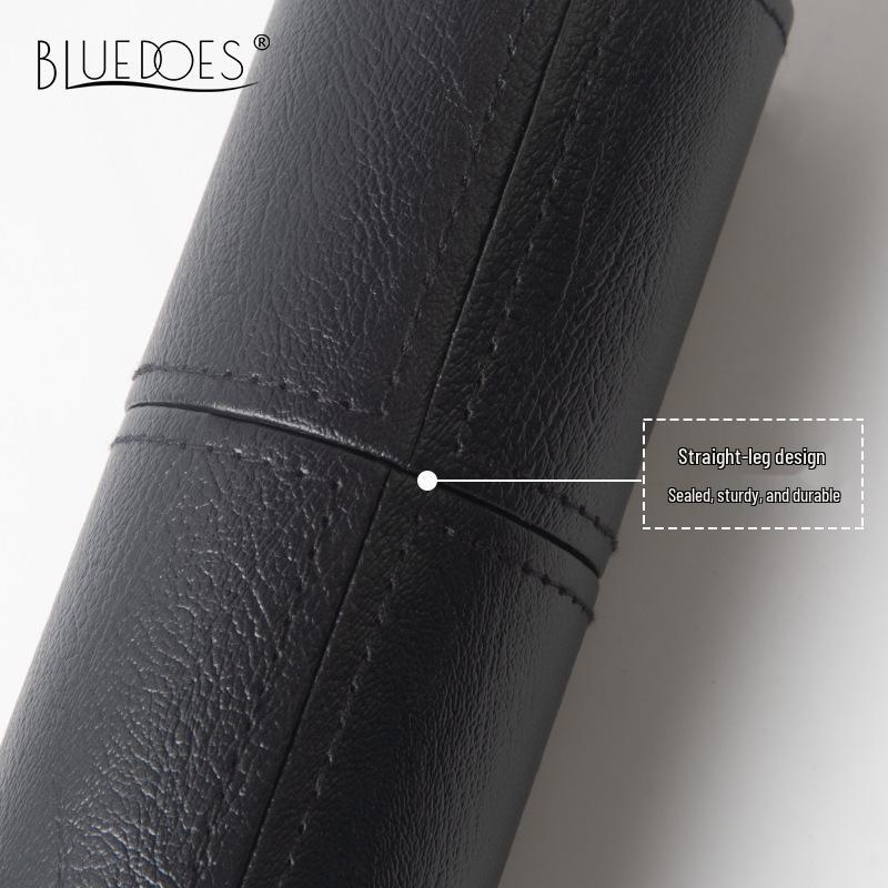 Przenośny Wielofunkcyjny Pojemnik na Pędzle do Makijażu ze Skóry PU z Pokrywką - Mały, Wodoodporny, Pyłoszczelny Rozwiązanie do Przechowywania