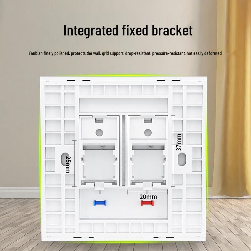 HAILE Network Panel for Telephone/Cable, Universal Cat5e/Cat6 Module, Double Port