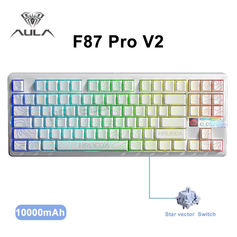 Aula F87 Pro V2 Tri-mode Wireless Mechanical Keyboard 8000Hz Hot-Swap RGB 10000mAh Gasket E-sports Gaming