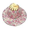 Floral Printed Fan Sun Hats Foldable Bamboo Sunscreen Cap Women Sunhat Folding Fan Hat  for Travel