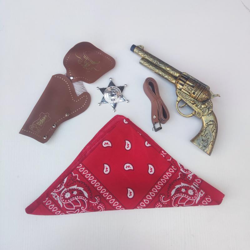 Cowboy Toy Set: Hat, Scarf, Revolver & Leather Holster