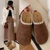 Fashion niche cotton shoes women's 2025 spring and autumn new Internet celebrity soft sole warm casual cotton slippers