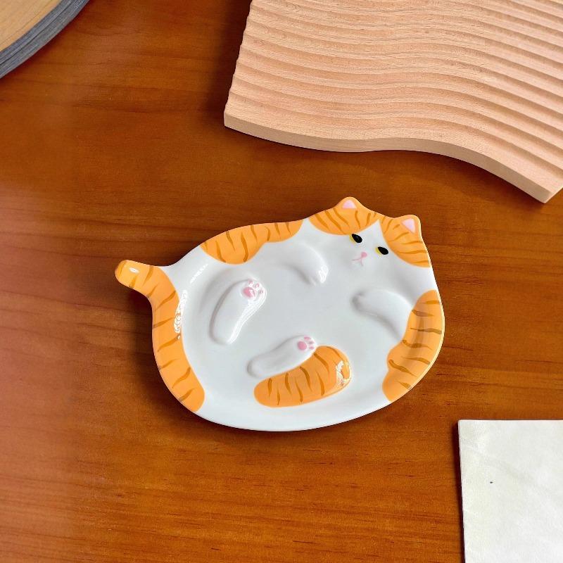 Breakfast Plate High Beauty Ceramic Pizza Handle Plate with Handle Cute Wind Girl Heart Creative Jewelry Plate