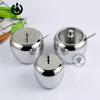 304 Stainless Steel Spice Jars with Spoons — Visible Salt & Sugar Containers for Kitchen & Hotel Use