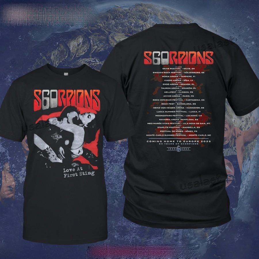 Scorpions Любовь с первого укуса Европа 2026 Сувенирная футболка Подарок для фанатов Все размеры M