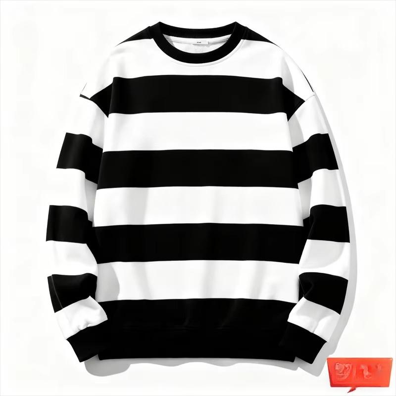 Retro Gestreifte Gedruckte Lässige Weiche Warme Übergroße Pullover Herbstmode Langarm Bequem Vielseitig Freizeit Herren Damen Pullover
