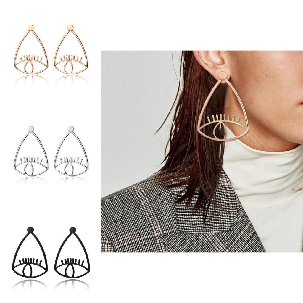 New Geometric Eye Earrings Minimalist Alloy Jewelry For Women Fashionable