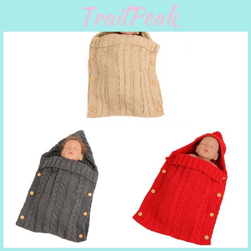 Dětský pletený spací pytel s knoflíky pro pohodlí a teplo kojence a batolete