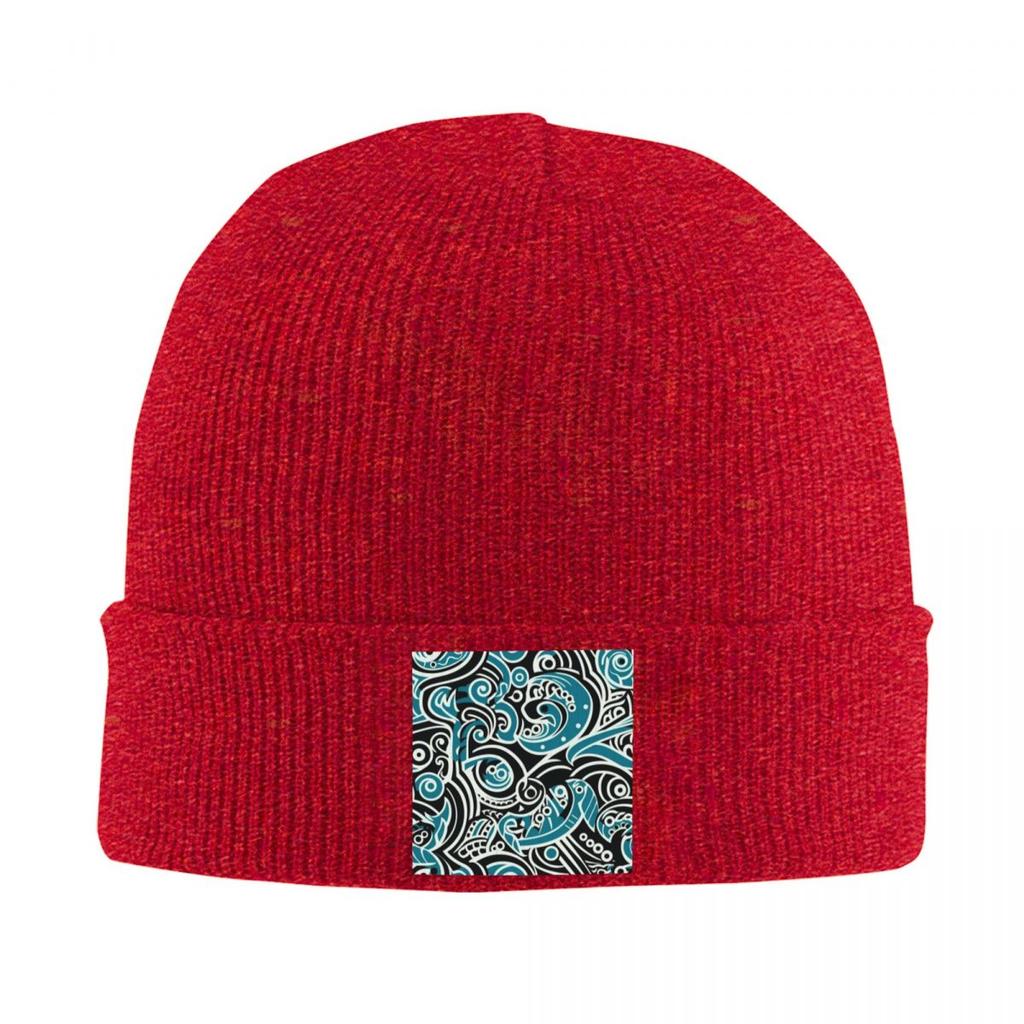 Kowhaiwhai Maori Pattern Warm Knitted Cap Winter Knit Bonnet Hat Skullies Beanies Hip Hop Caps for Unisex