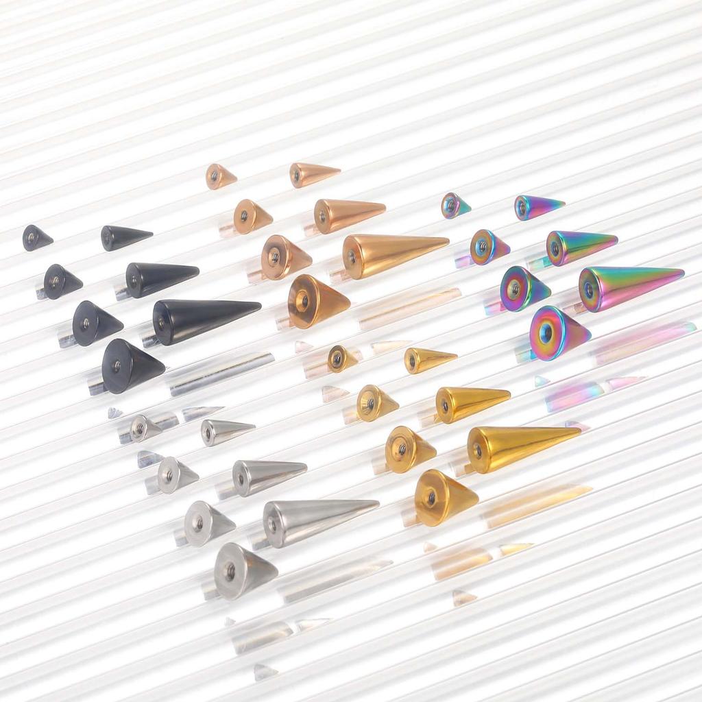 10Pcs Stainless Steel Jewelry Accessories DIY Body Piercing Belly Button Stud Replacement Round Conical Accessory