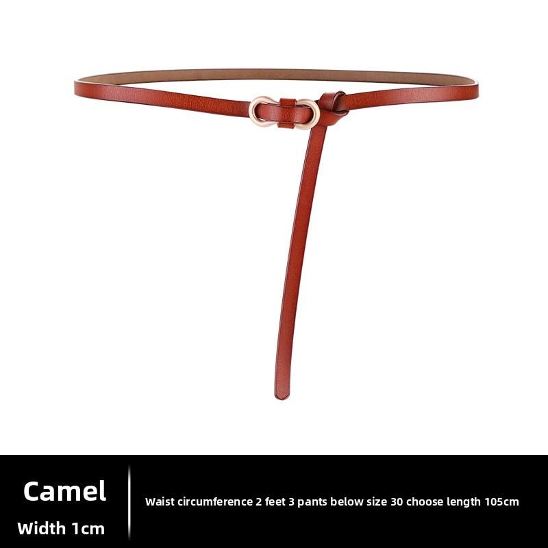 Leather Skinny Waist Belt With Metal Clasp For Fashion Dresses And Jackets