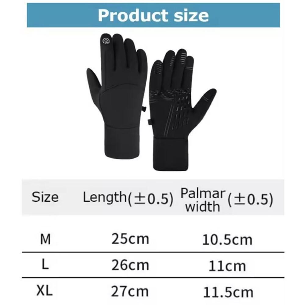 Black Winter Warm Full Fingers Waterproof Cycling Outdoor Sports Running Motorcycle Ski Touch Screen  Gloves
