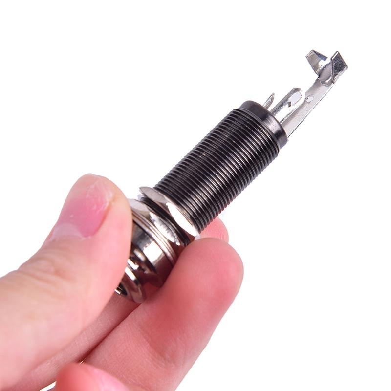 1Pc Brass Electric Guitar Bass Input/Output Mono Long Threaded Jack Socket