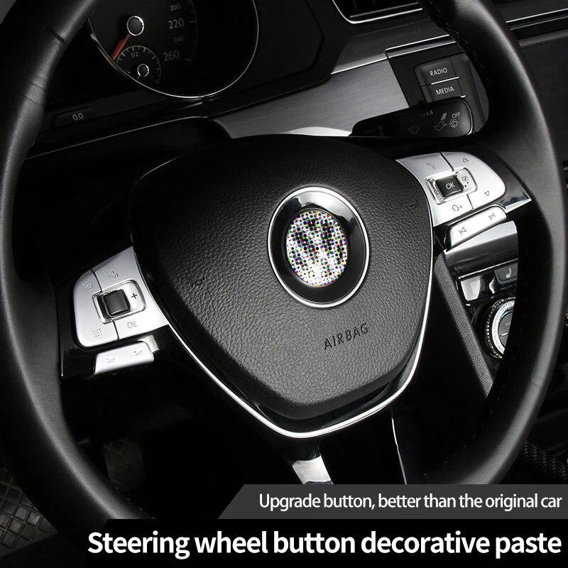 Car Steering Wheel Button Decorative Sticker For For Volkswagen Vw CC Sagitar Magotan B8l Golf 7 Sportsvan Protective Sticker