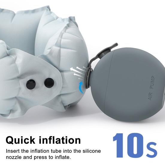 Inflatable U-Shape Neck Pillow Portable Press To Inflate Ergonomic Head Neck Support Ultralight Car Airplane Train Outdoor Travel Cervical Cushion