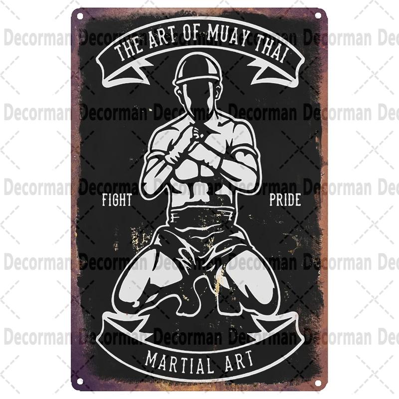 [ Mike86 ] Muay Thai Blechschild Wand Haus Boxen Thailand Metall Poster Kunst Malerei Kneipe LTA-3188 20*30 CM Vintage Dekoration