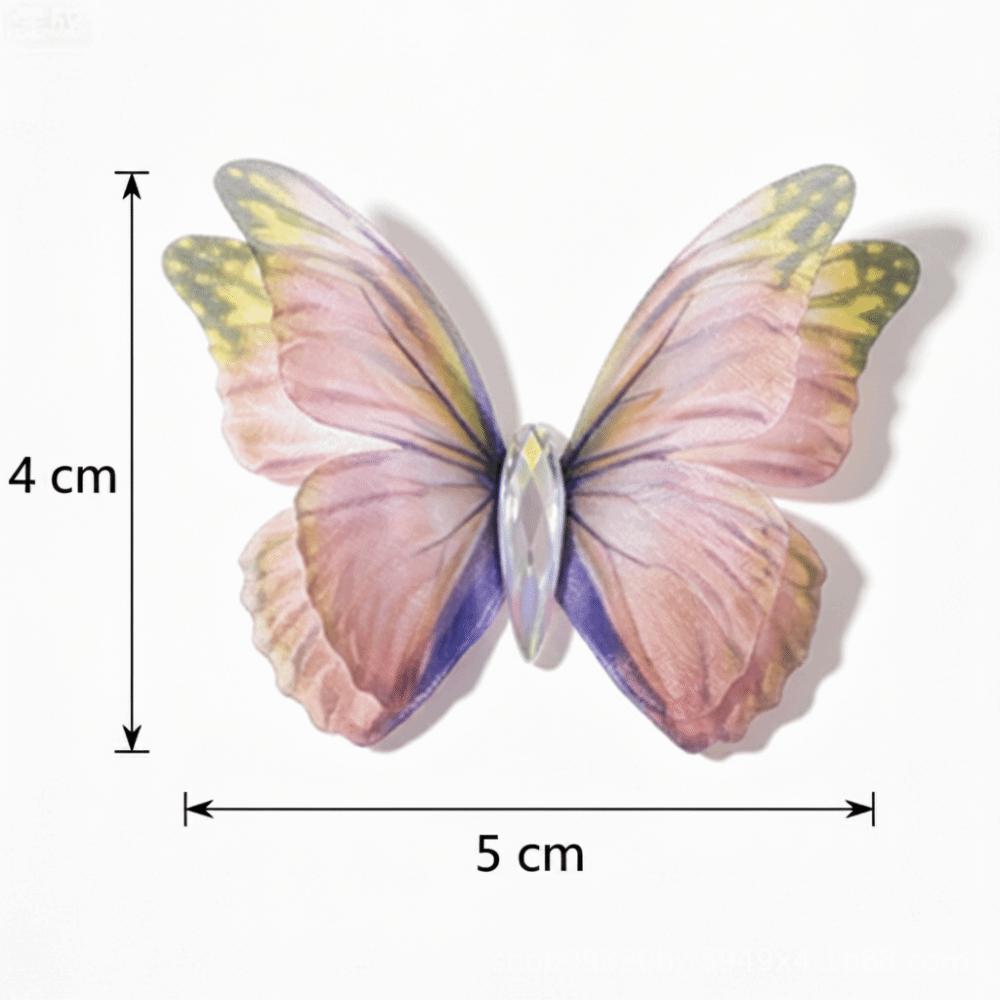 50Pcs Colorful Chiffon Tulle Butterfly Patches Clothes Sewing Patch  Bridal Hair Accessories