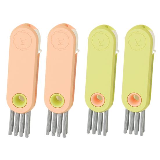 In 1 Tassen Deckel Reinigungsbürste Cartoon Löwen Design Doppelseitig