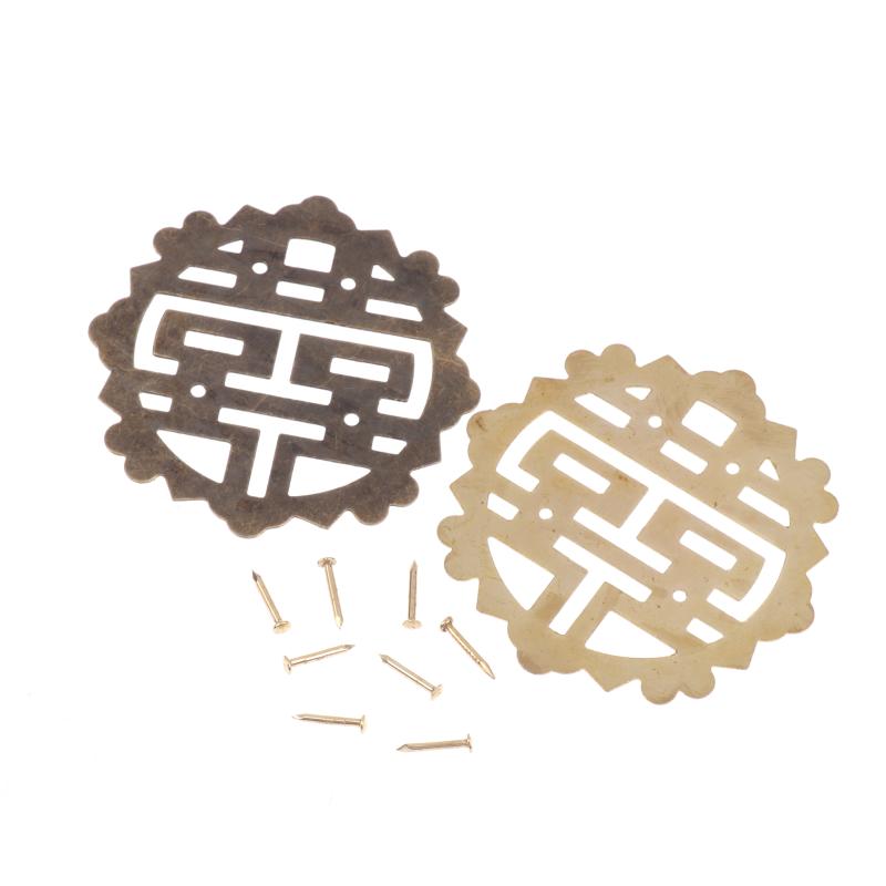 4 Bucăți Colț Decorativ din Bronz Antic Chinezesc Protecții Colț Cutie din Lemn Cutie din Fier Artizanat Feronerie Mobilier Acoperire Colț