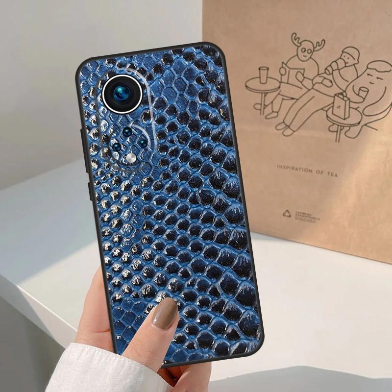 Snake Skin For Honor Magic 8 5 6 7 Pro Case For Honor 400 200 Lite 50 70 90 X8c X8b X9a X9b X9c X9d Win