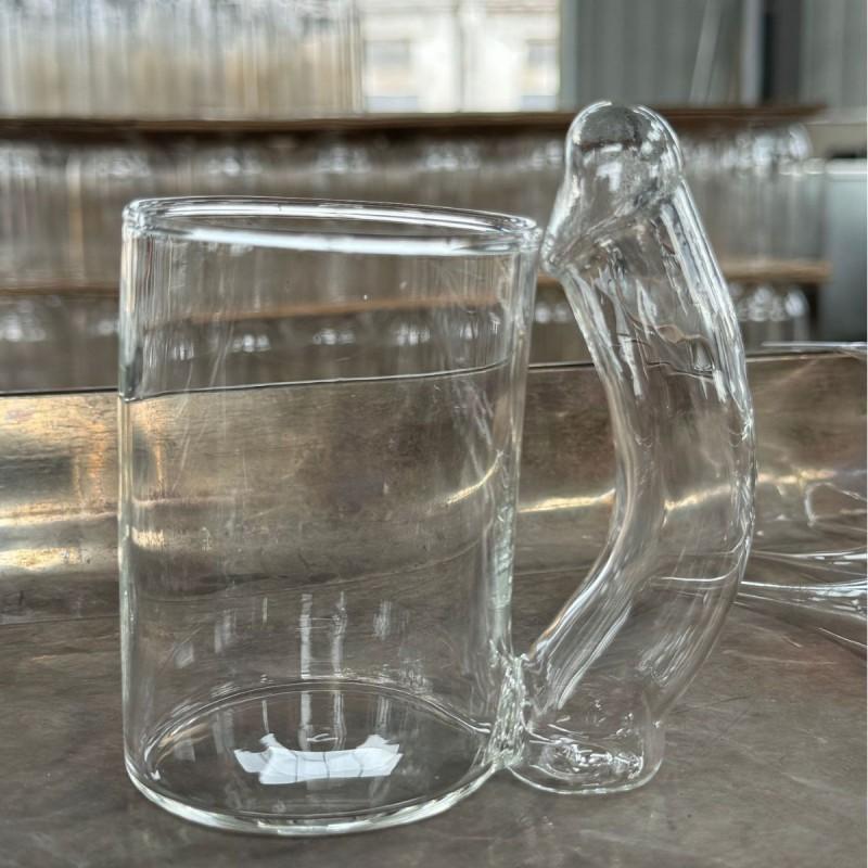 Creative S-Shaped Handle Borosilicate Glass Cup 350ml Unique Cocktail Tumbler Party Bar Home Use
