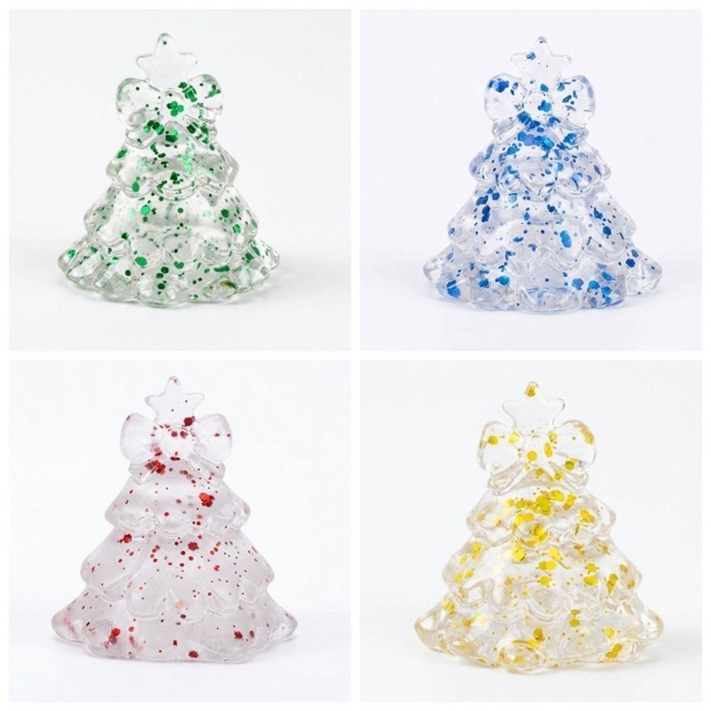 Glitte Christmas Tree Squishy Toy Transparent Slow Rising Squeeze Toy Xmas Decoration