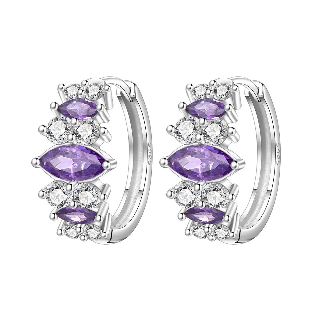 Orstarry S925 Sterling Silver Color Zircon Minimalist Design Earrings Hoop Earrings for Women Jewelry Original Party Trendy Gift