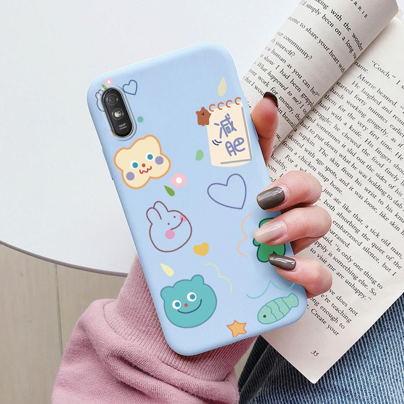 Heart Flower Case For Redmi 9A 9AT Phone Cover Cute Silicone Shockproof Soft Coque For Redmi 9A 9 AT Shell Cartoon Lovely Matte