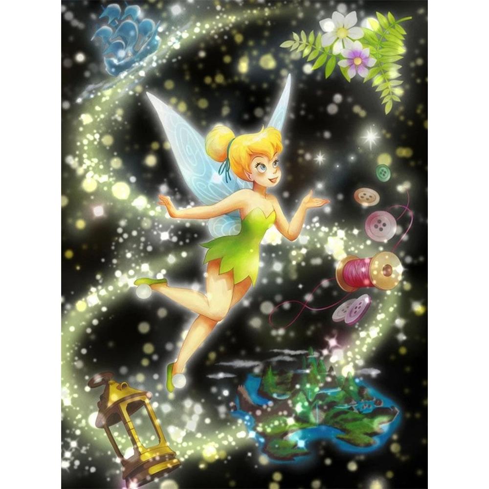 

Disney Diamond Painting 5D Tinker Bell DIY Gift for Living Room Bedroom Office and Home Decor Round 20x30cm