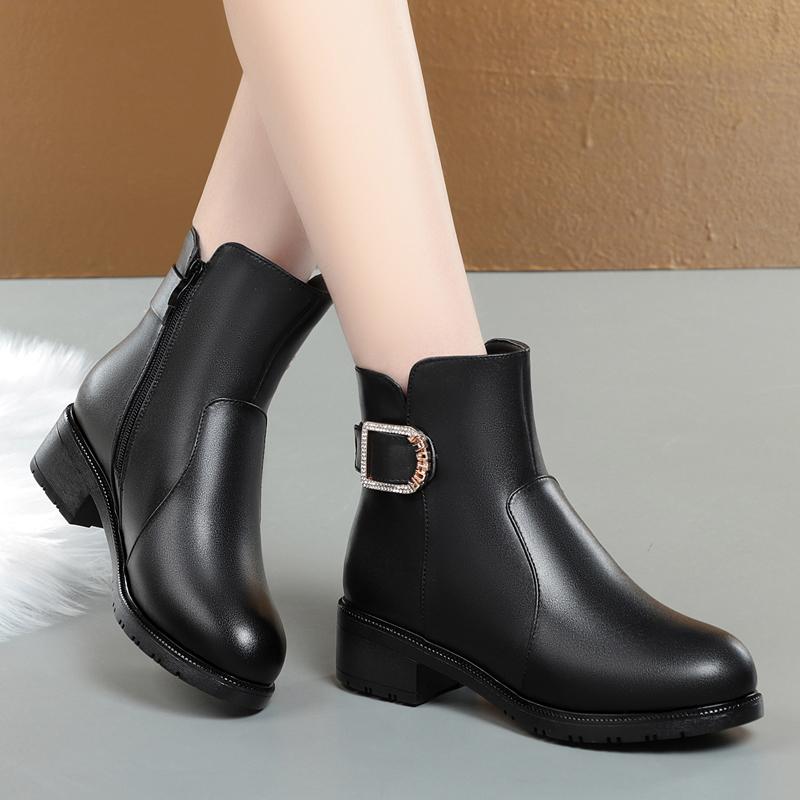 Fashion AIYUQI Ankle Boots Women 2025 New Large Size 41 42 43 Women Winter Boots Non-slip Genuine Leather Women Snow Boots