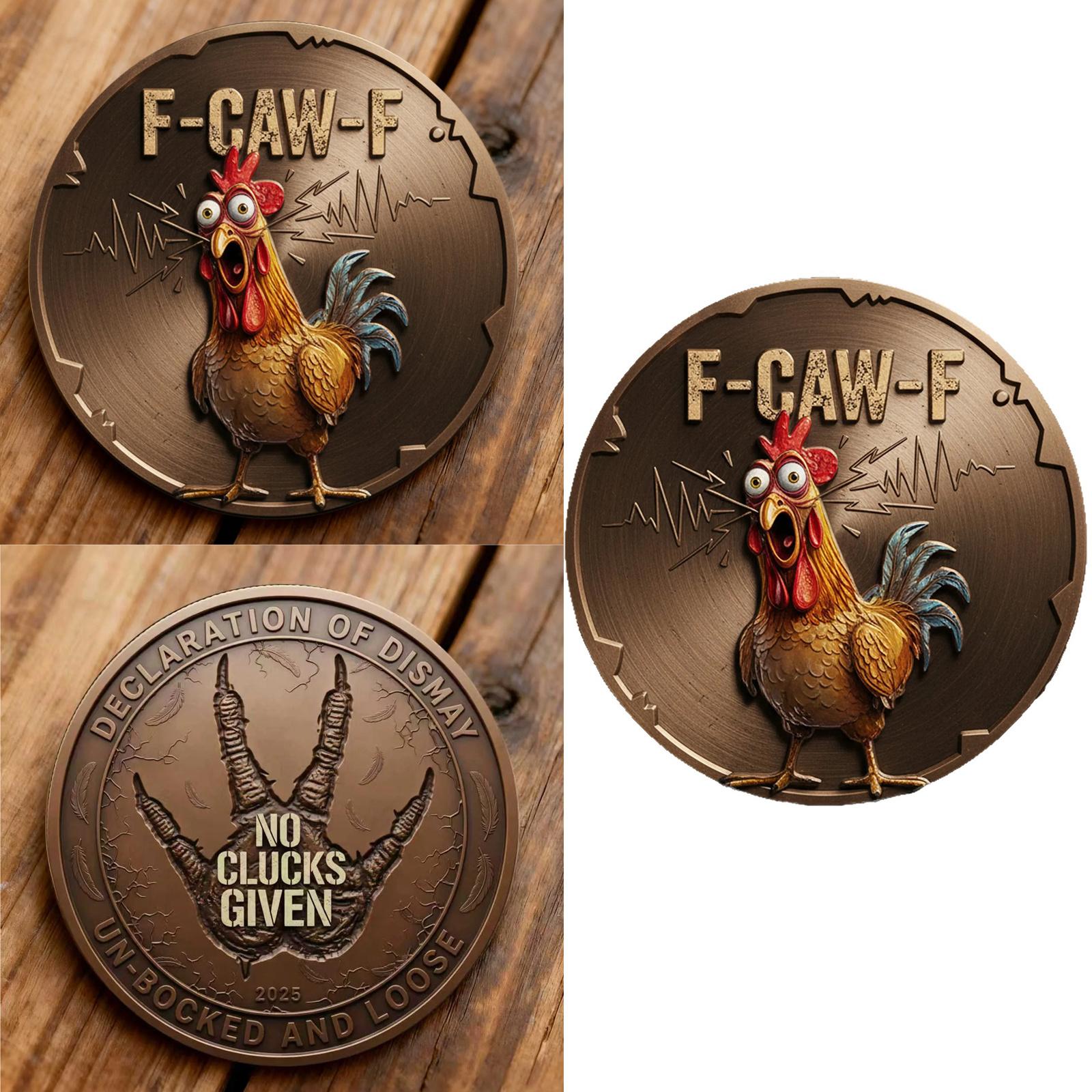 

Rooster Flat Collectible Souvenirs Creative Fun Gifts Challenge Gold One Size білий