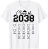Class of 2038 Grow With Me Funny Kindergarten Back To School T-Shirt